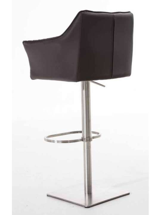 Sada 2 barových stoličiek Damaso z umelej kože nerez, hnedá