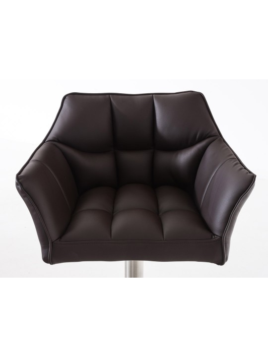 Sada 2 barových stoličiek Damaso z umelej kože nerez, hnedá