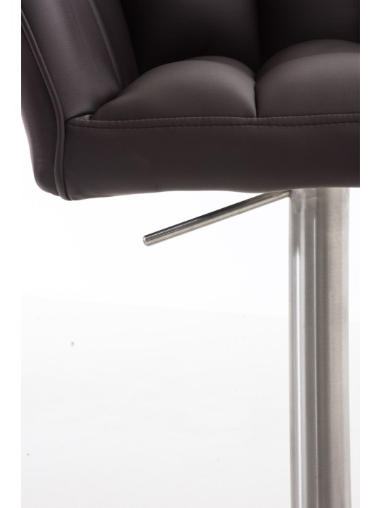 Sada 2 barových stoličiek Damaso z umelej kože nerez, hnedá