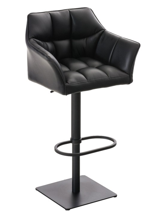 Sada 2 barových stoličiek Damaso z umelej kože, čierna