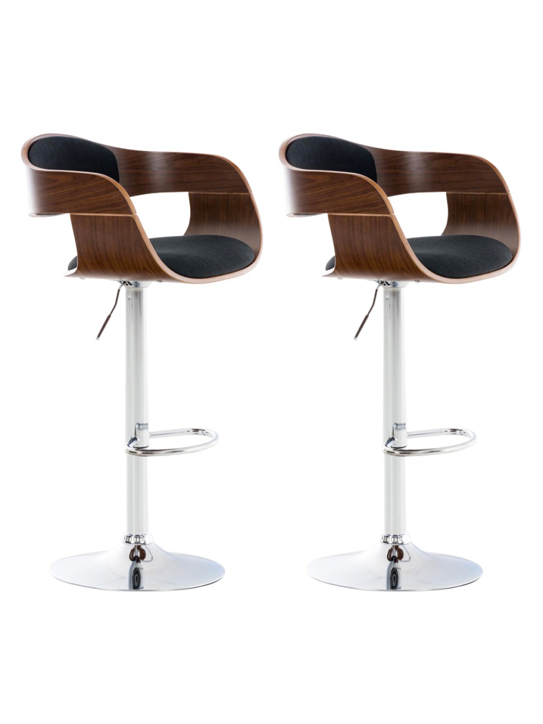 Sada 2 barových stoličiek Kingston C látka, orech/čierna