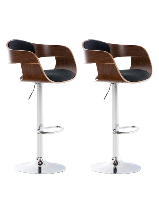 Sada 2 barových stoličiek Kingston C látka, orech/čierna