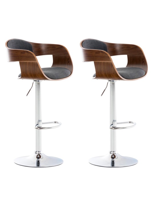 Sada 2 barových stoličiek Kingston C látka, orech/tmavosivá