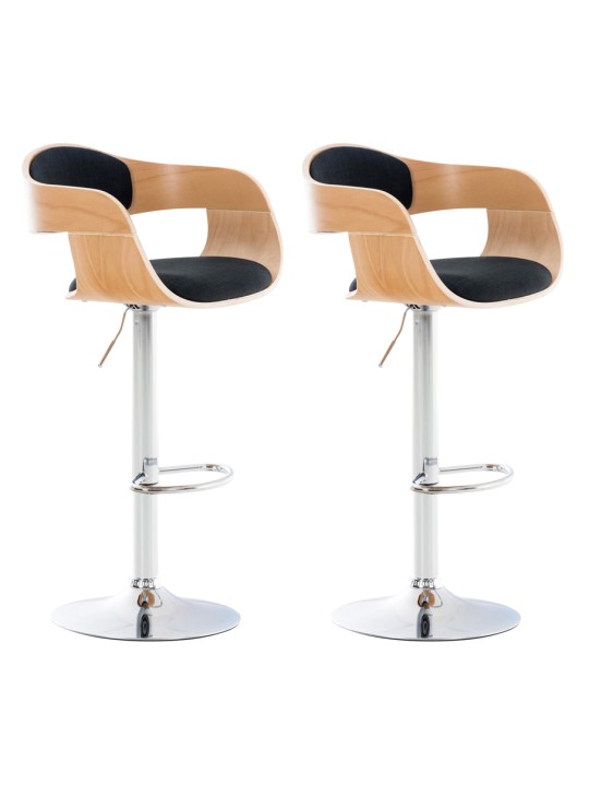 Sada 2 barových stoličiek Kingston C látka, prírodná/čierna