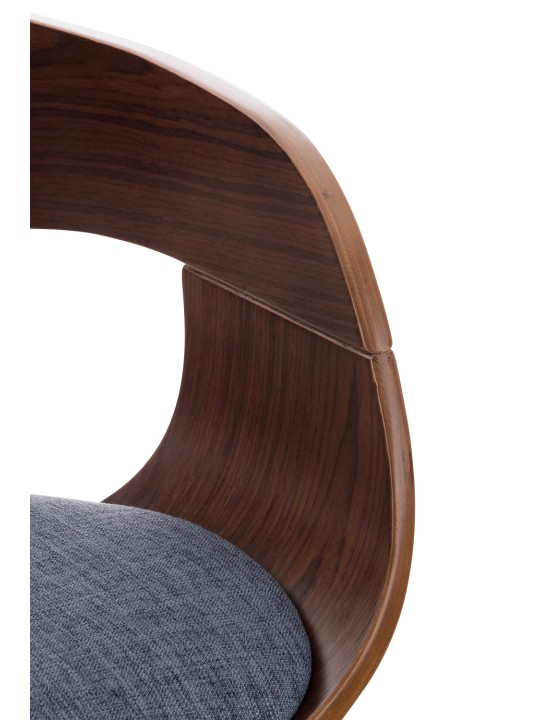 Sada 2 barových stoličiek Kingston C látka, orech/modrá