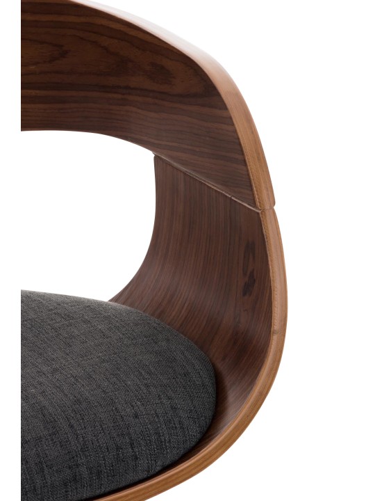 Sada 2 barových stoličiek Kingston C látka, orech/tmavosivá