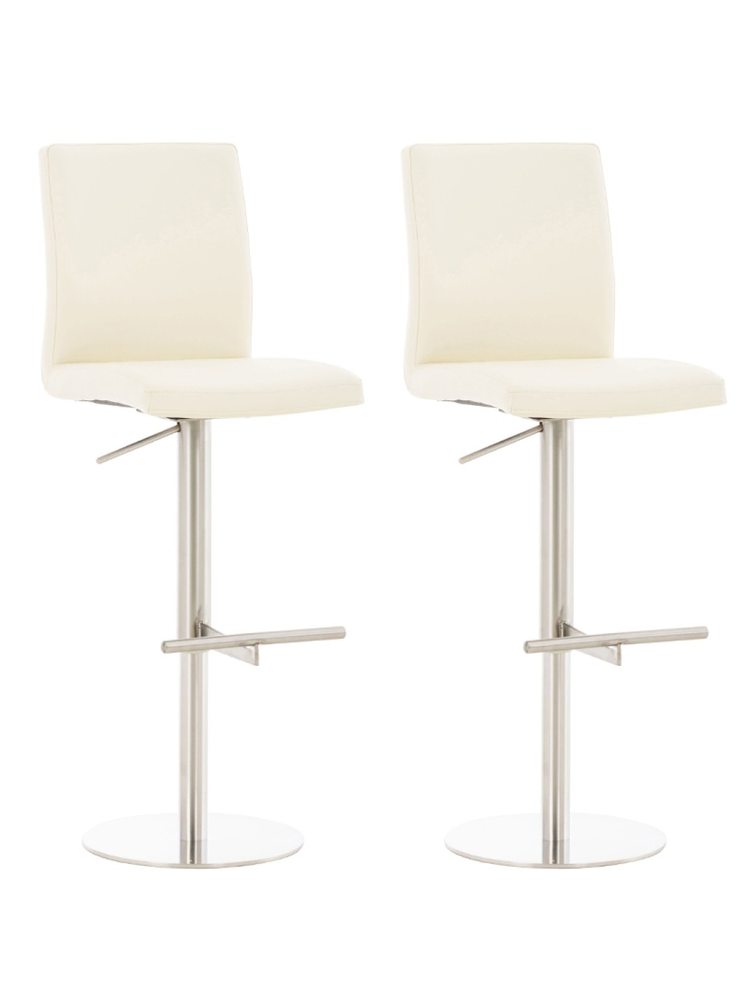 Sada 2 barových stoličiek Cadiz z umelej kože nerez, krémová