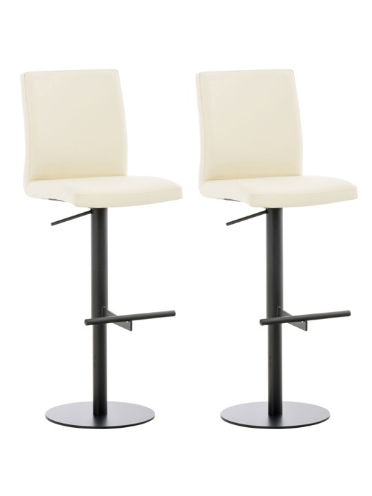 Sada 2 barových stoličiek Cadiz z umelej kože, krémová
