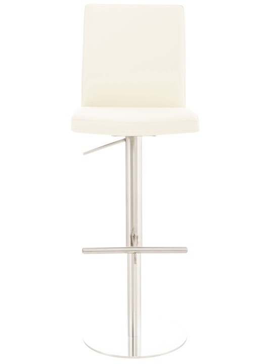 Sada 2 barových stoličiek Cadiz z umelej kože nerez, krémová
