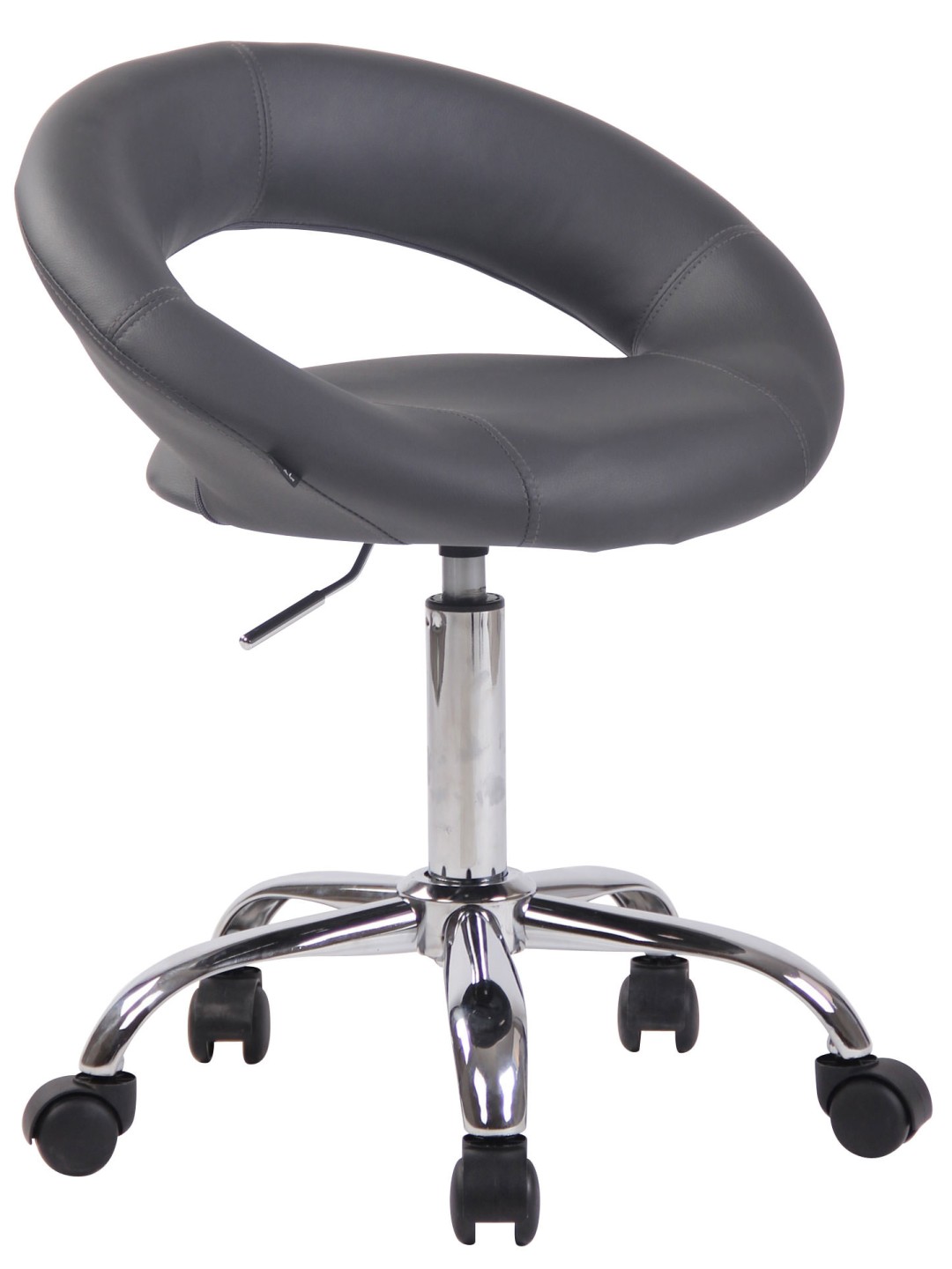 Pracovná stolička Olinda z umelej kože, sivá