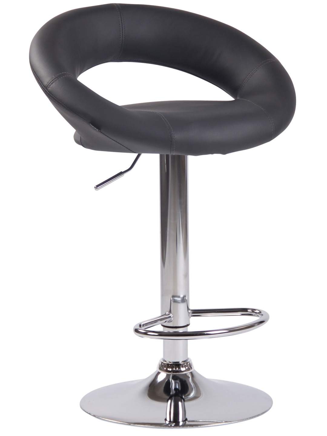 Barová stolička Olinda umelá koža chróm, sivá