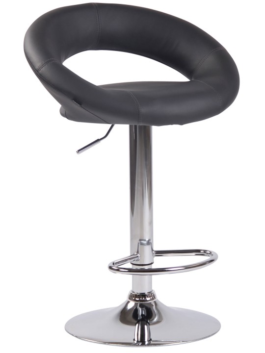 Barová stolička Olinda umelá koža chróm, sivá