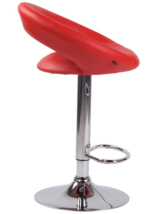 Barová stolička Olinda umelá koža chróm, červená