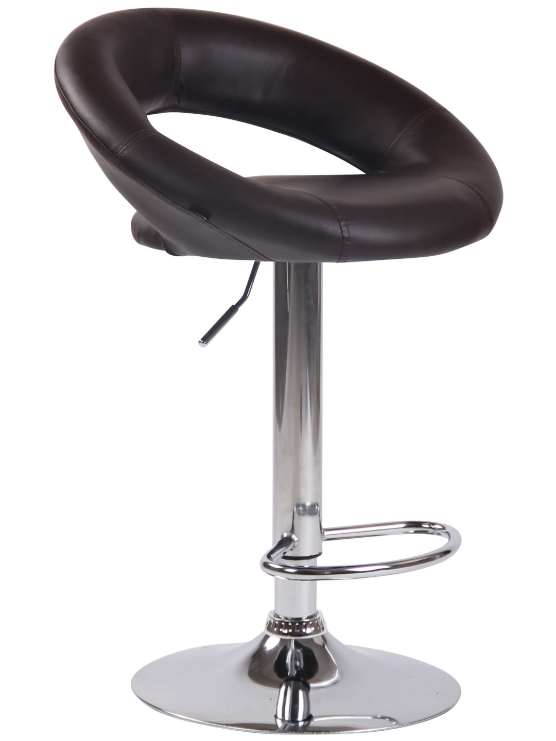 Barová stolička Olinda umelá koža chróm, hnedá