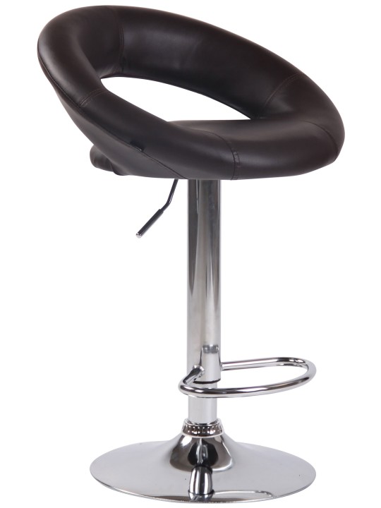 Barová stolička Olinda umelá koža chróm, hnedá