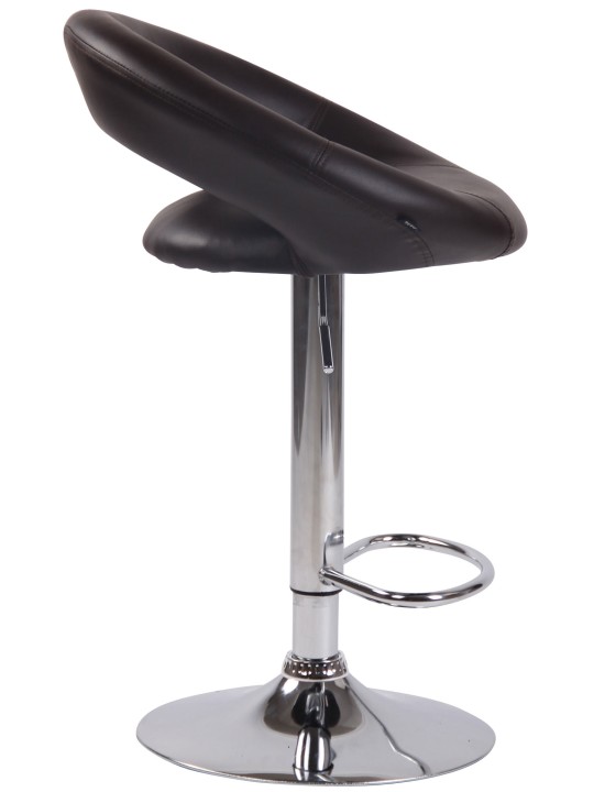 Barová stolička Olinda umelá koža chróm, hnedá