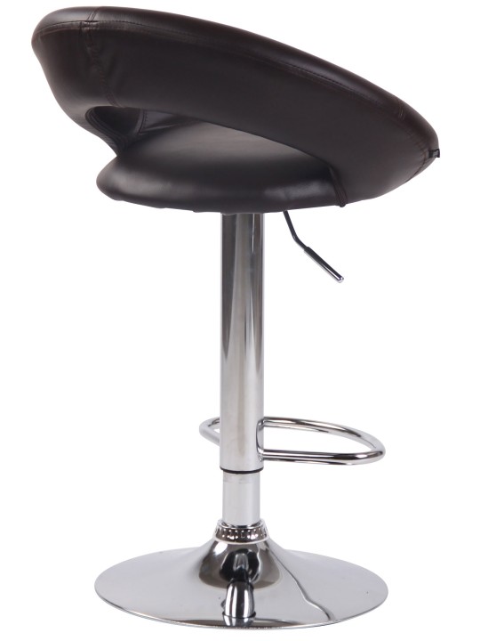Barová stolička Olinda umelá koža chróm, hnedá