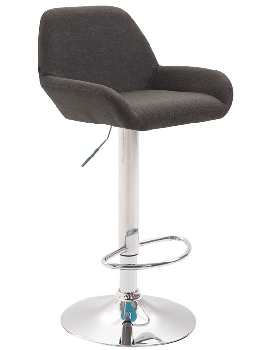 Sada 2 barových stoličiek Braga látka chróm, tmavosivá
