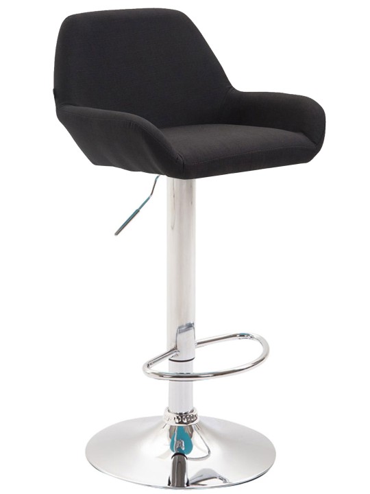 Sada 2 barových stoličiek Braga látka chróm, čierna