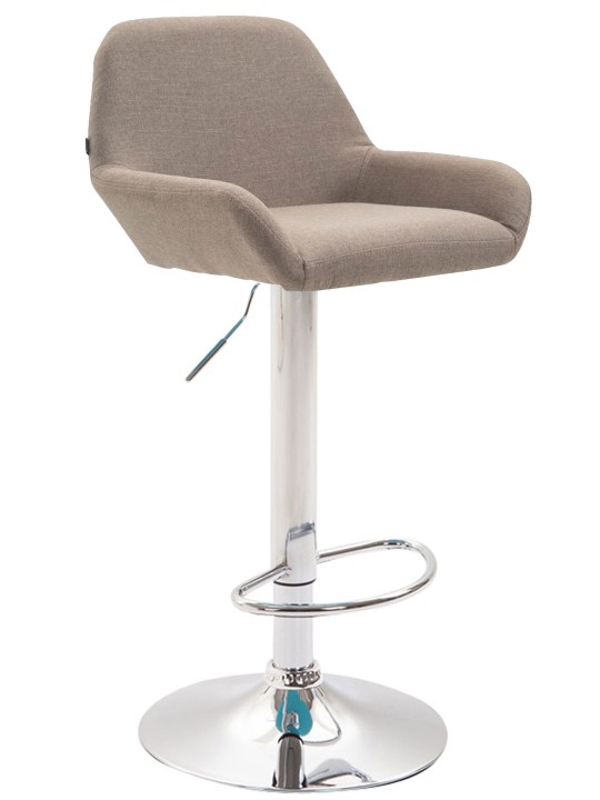 Sada 2 barových stoličiek Braga látka chróm, šedohnedá