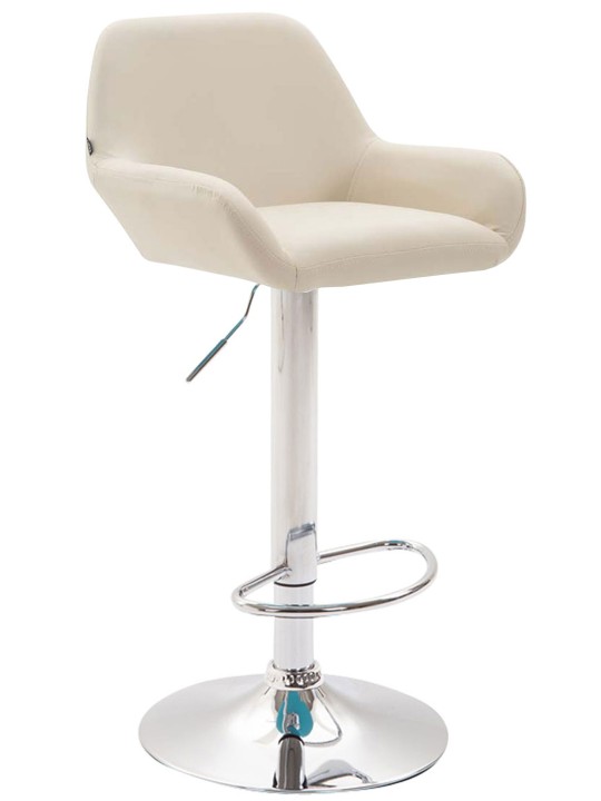 Sada 2 barových stoličiek Braga umelá koža chróm, krémová