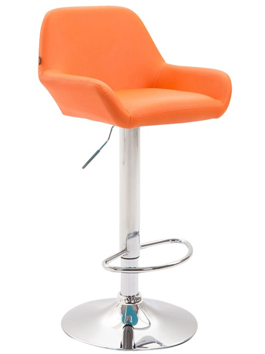 Sada 2 barových stoličiek Braga umelá koža chróm, oranžová