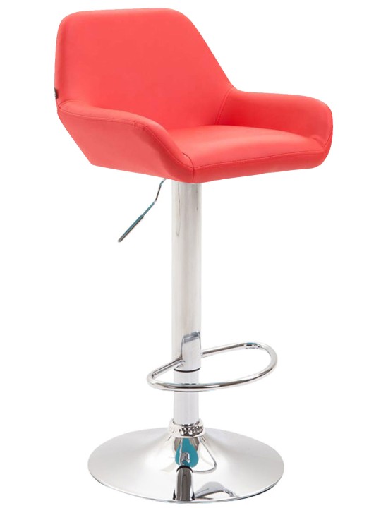 Sada 2 barových stoličiek Braga umelá koža chróm, červená