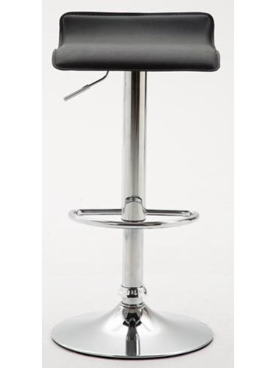 Sada 2 barových stoličiek Dyn V2 umelá koža chróm, čierna