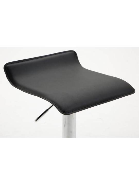 Sada 2 barových stoličiek Dyn V2 umelá koža chróm, čierna