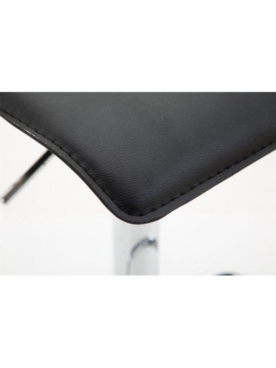 Sada 2 barových stoličiek Dyn V2 umelá koža chróm, čierna