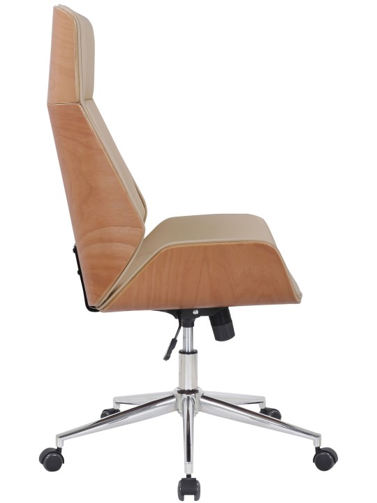 Kancelárske kreslo Varel z umelej kože, prírodná/krémová