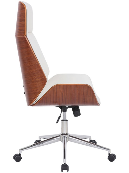 Kancelárske kreslo Varel z umelej kože, orech/biela Kancelárske kreslo Varel z umelej kože, orech/biela