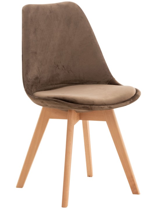 Stolička Linares Velvet, tmavohnedá