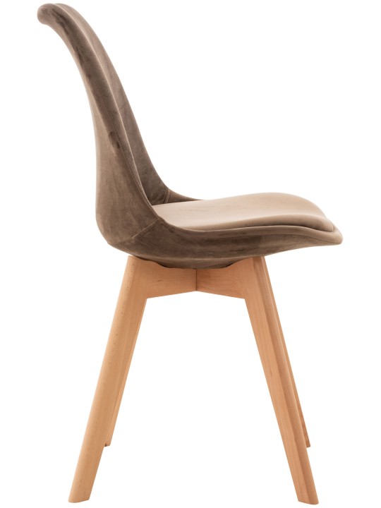 Stolička Linares Velvet, tmavohnedá