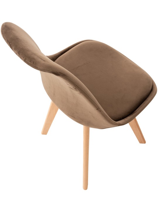 Stolička Linares Velvet, tmavohnedá