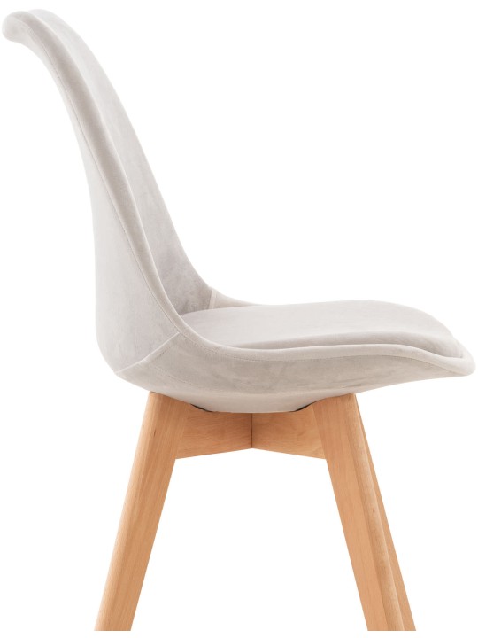 Stolička Linares Velvet, svetlosivá