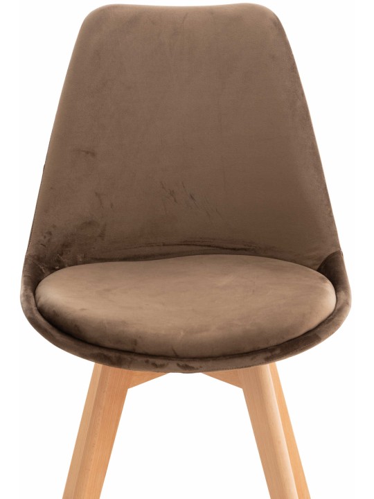Stolička Linares Velvet, tmavohnedá