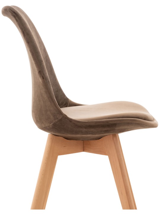 Stolička Linares Velvet, tmavohnedá