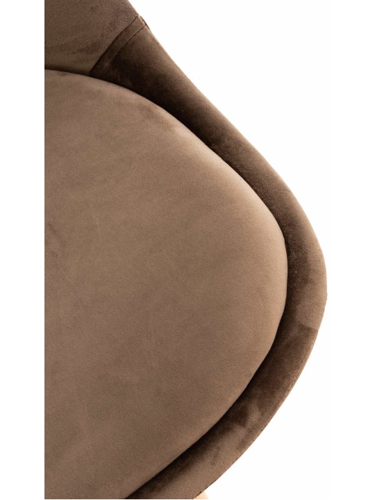 Stolička Linares Velvet, tmavohnedá