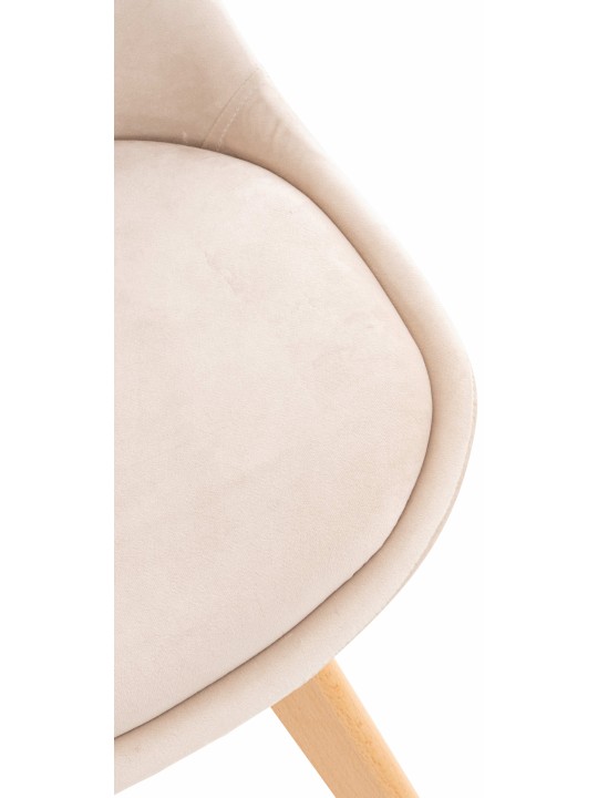 Sada 4 stoličiek Linares velvet, béžová