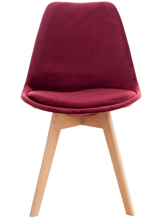 Sada 4 stoličiek Linares velvet, bordeaux