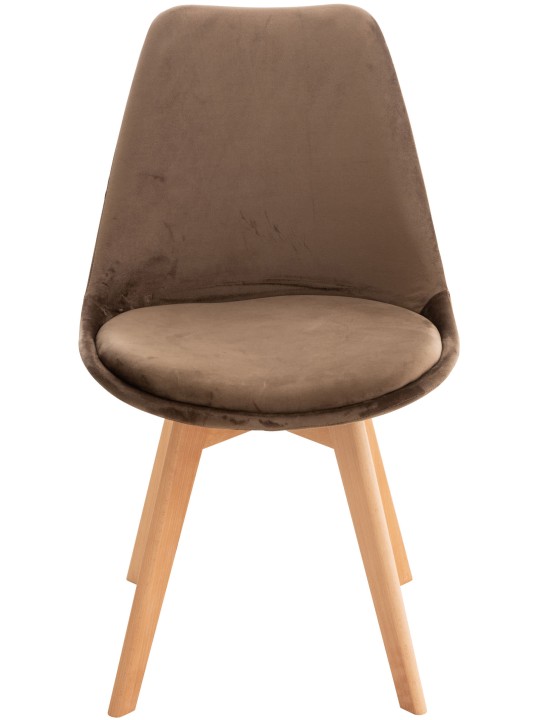 Sada 4 stoličiek Linares velvet, tmavohnedá