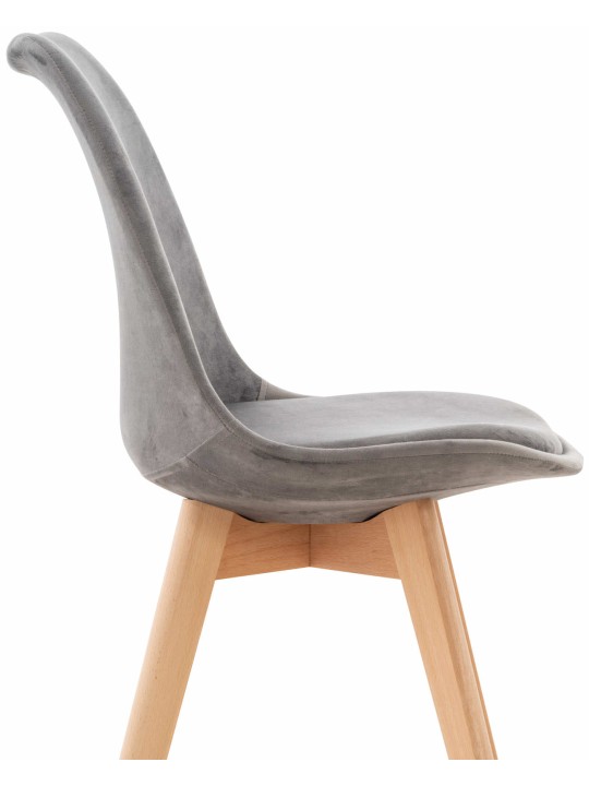 Sada 4 stoličiek Linares velvet, sivá