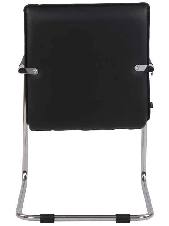 Kreslo pre návštevy Gandia z umelej kože chróm, čierna