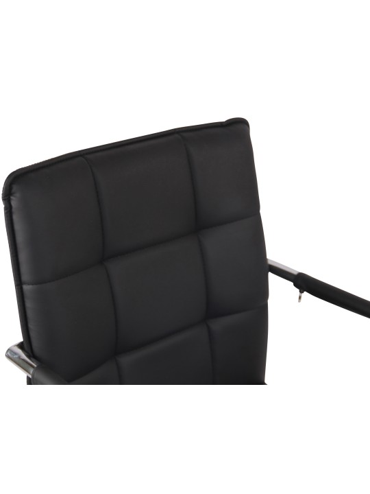 Kreslo pre návštevy Gandia z umelej kože chróm, čierna