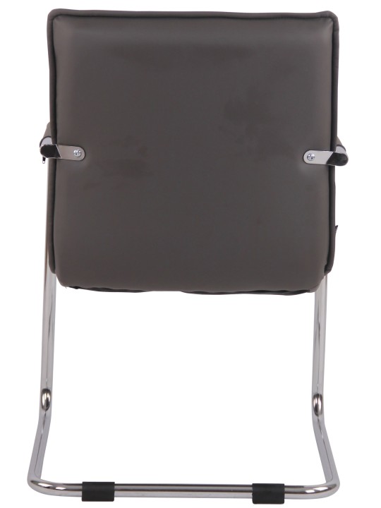 Kreslo pre návštevy Gandia z umelej kože chróm, sivá