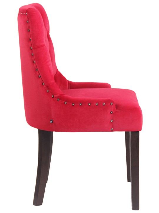 Sada 4 jedálenských stoličiek Aberdeen velvet antique, červená