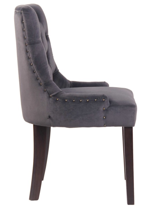 Sada 4 jedálenských stoličiek Aberdeen velvet antique, tmavosivá