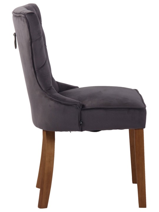 Stolička Franca zamatová starožitná-svetlá, tmavosivá