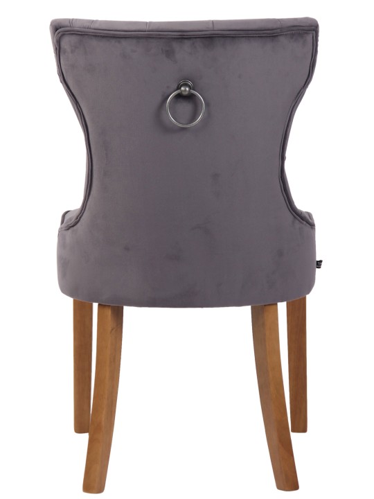 Stolička Franca zamatová starožitná-svetlá, tmavosivá
